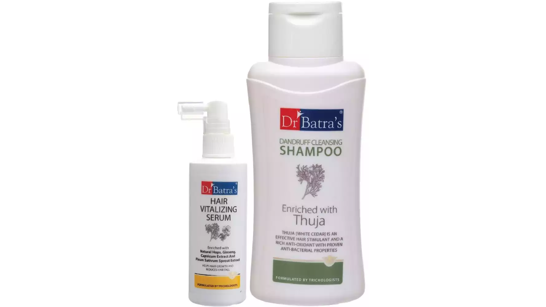 Dr Batras Hair Vitalizing Serum And Dandruff Cleansing Shampoo Combo (125ML+500ML) (1Pack)