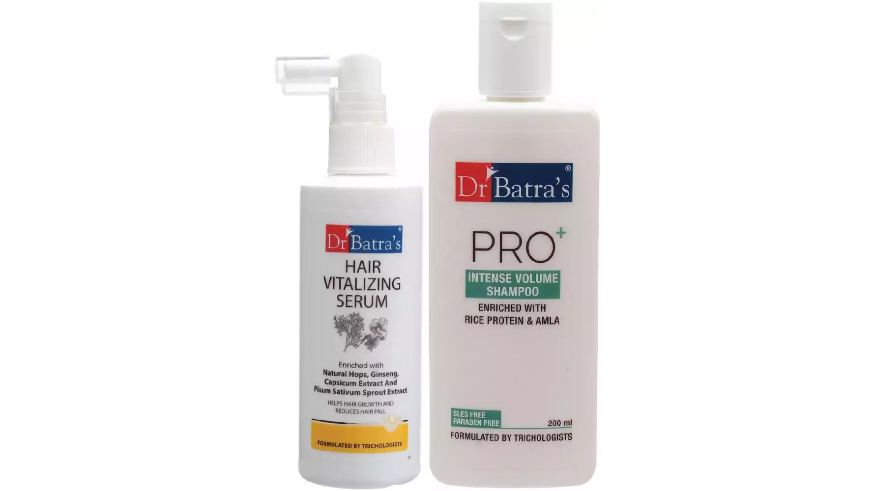 Dr Batras Hair Vitalizing Serum And Pro+ Intense Volume Shampoo Combo (125ML+200ML) (1Pack)