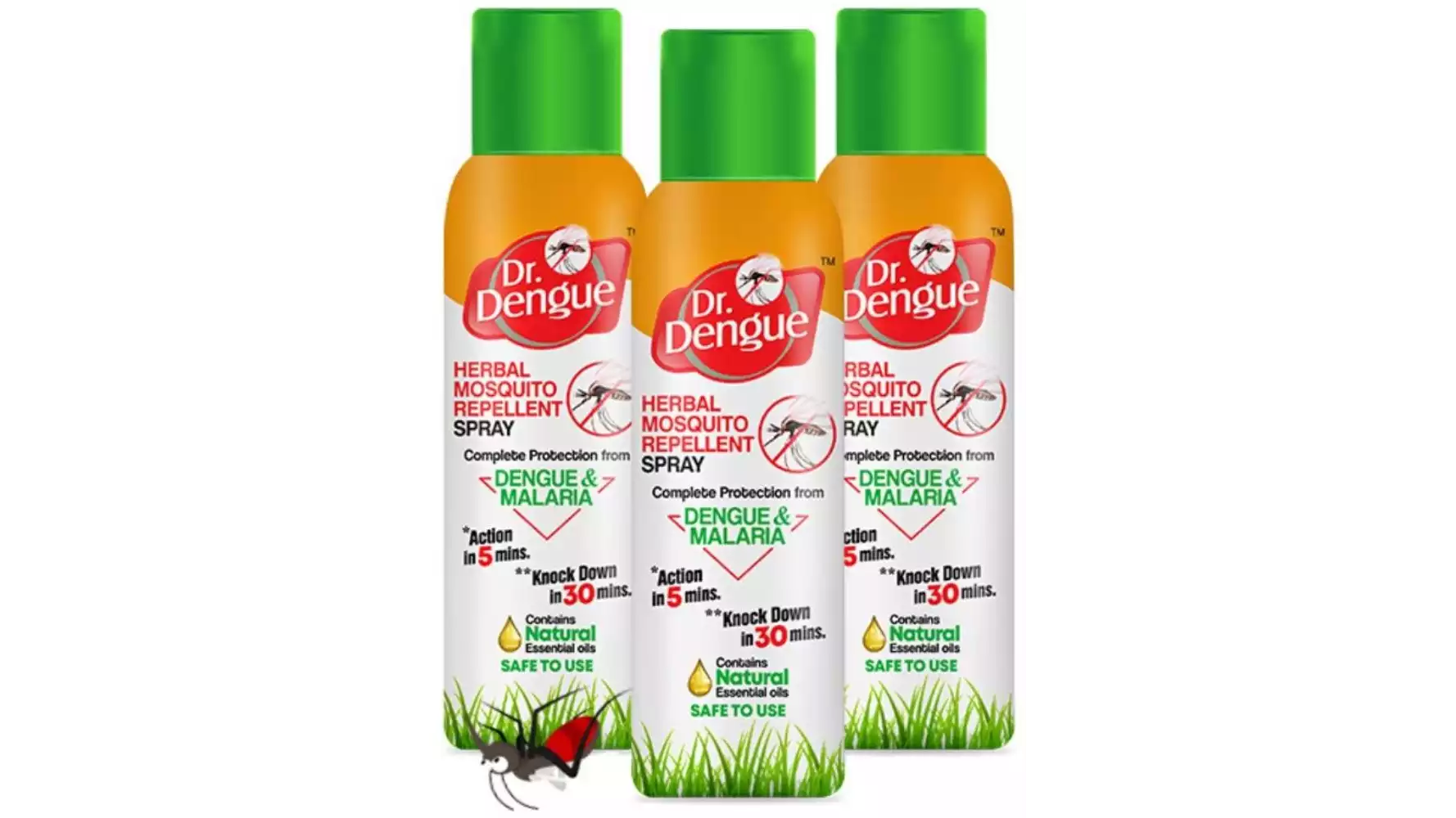 Dr. Dengue Herbal Mosquito Repellent Spray (50g, Pack of 3)