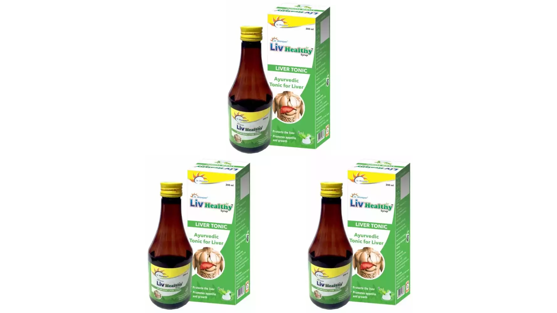 Dr Morepen Liv Healthy Ayurvedic Liver Tonic (200ml, Pack of 3)