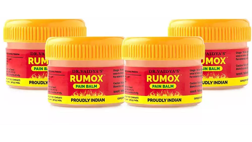 Dr Vaidyas Rumox Ayurvedic Muscle & Joint Pain Relief Balm (12g, Pack of 4)