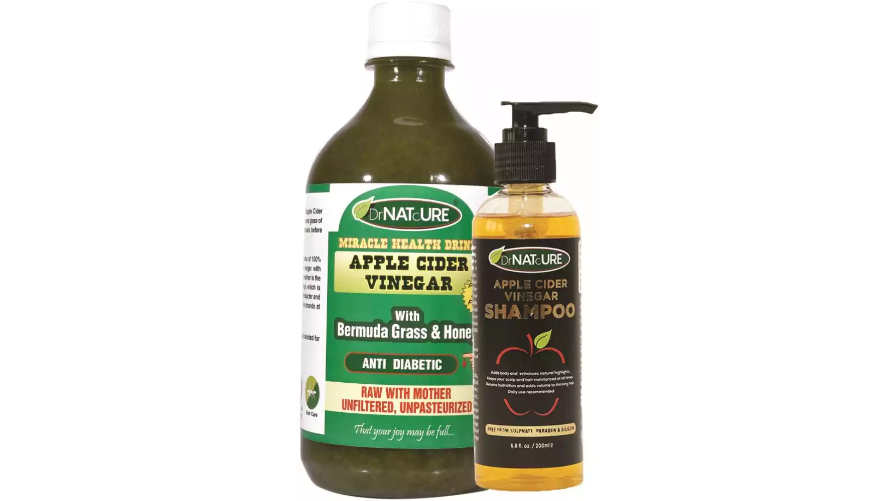 DrNATcURE Apple Cider Vinegar with Free Acv Shampoo (500ml)