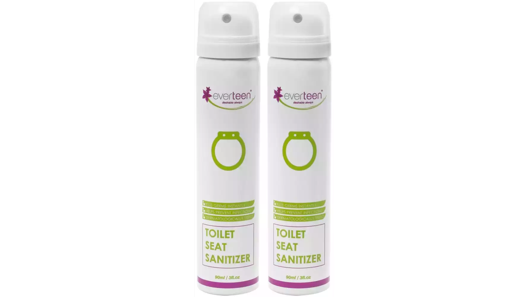 Everteen Instant Toilet Seat Sanitizer Spray (90ml, Pack of 2)