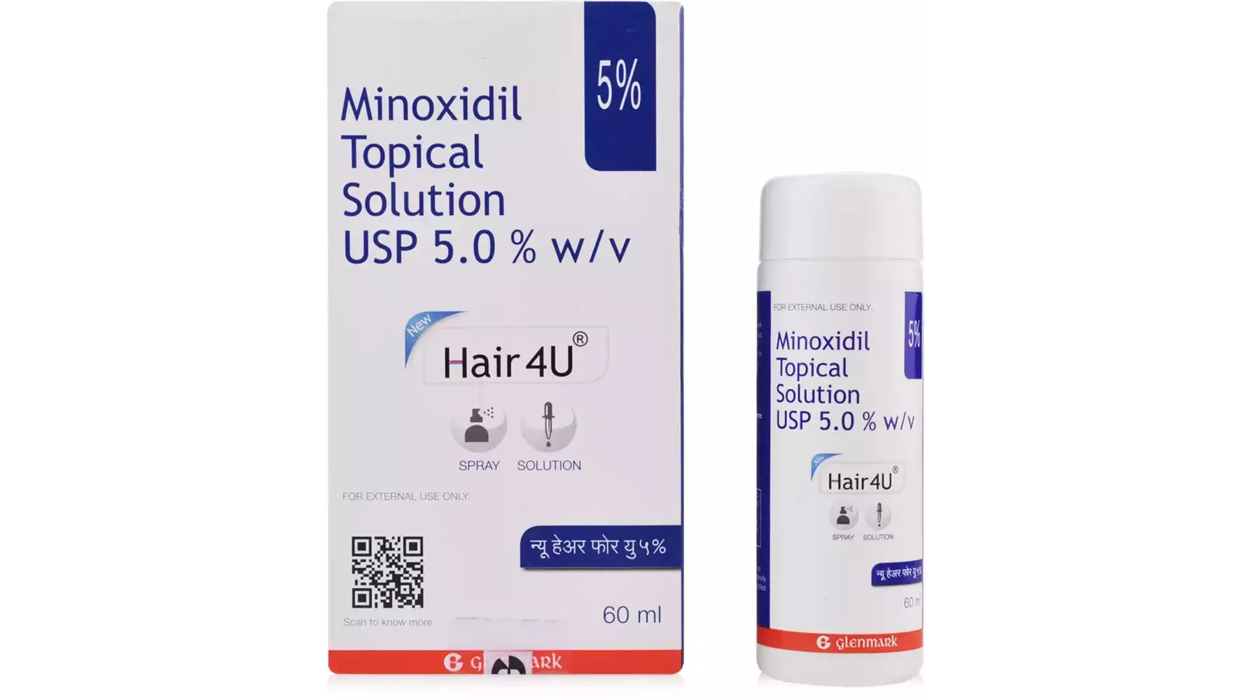 Glenmark Pharma Hair 4U F Solution (5%w/v) (60ml)