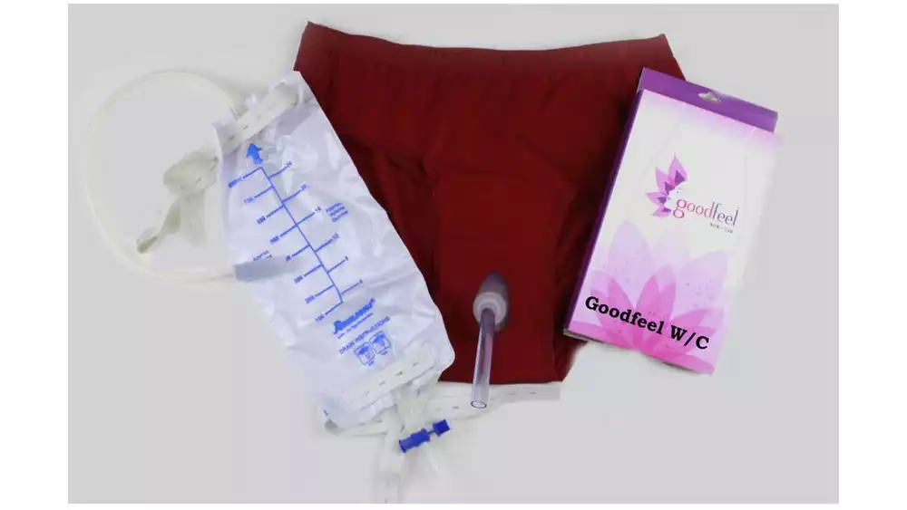 Goodfeel Now I Can Wheelchair Urinate Openable Panty With Velcro For Women Maroon (M)