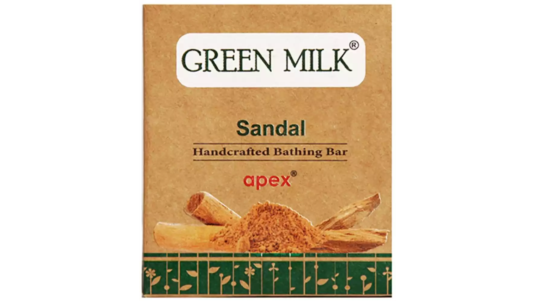 Green Milk Handcrafted Bathing Bar (Sandal) Soap (100g)