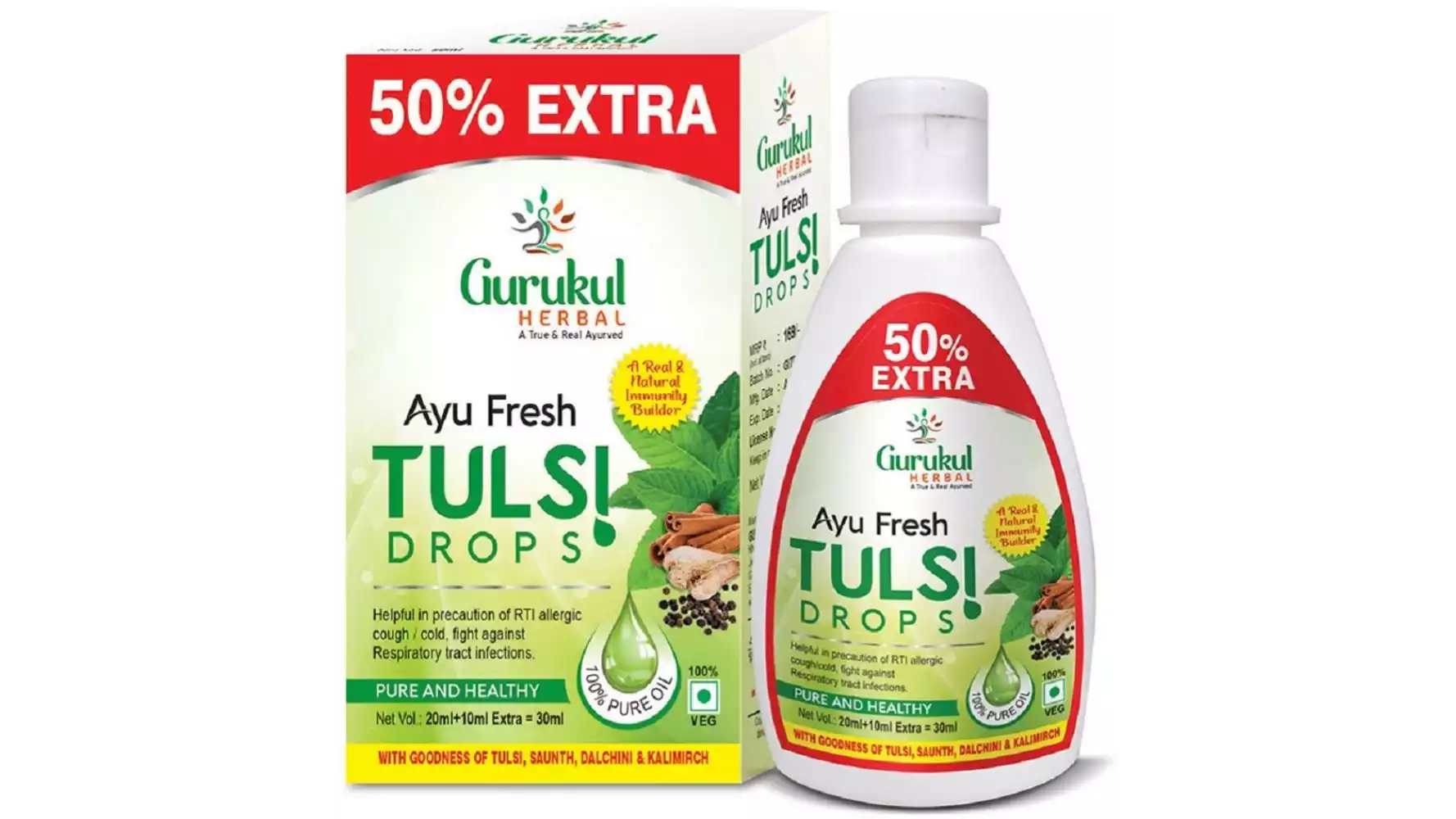 Gurukul Herbal Ayu Fresh Tulsi Drops (30ml)