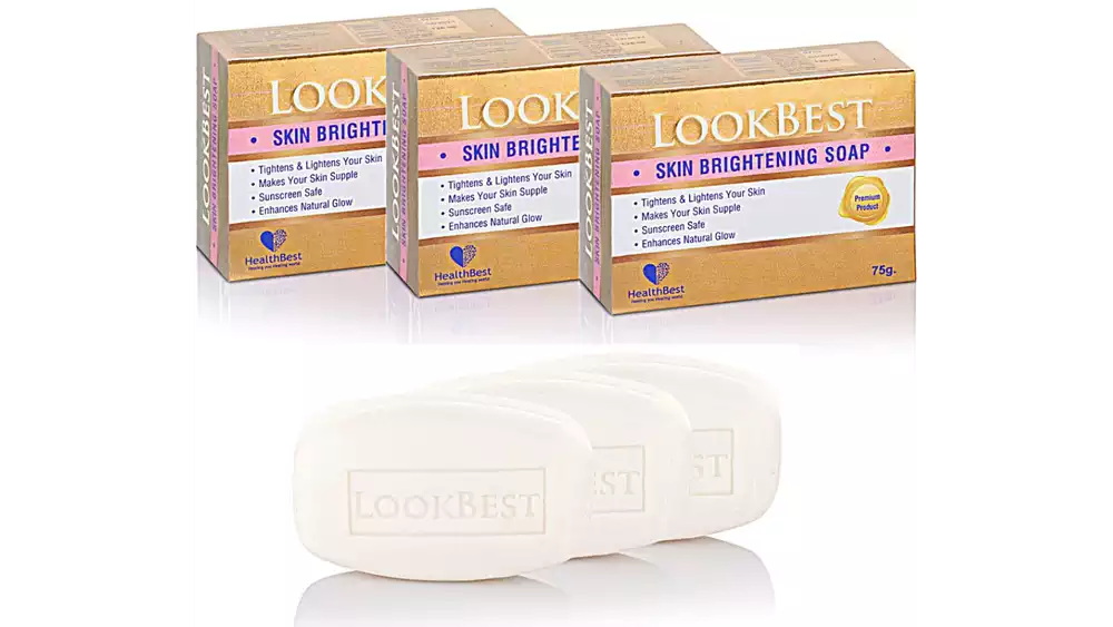 HealthBest Lookbest Skin Brightening Soap (75g, Pack of 3)