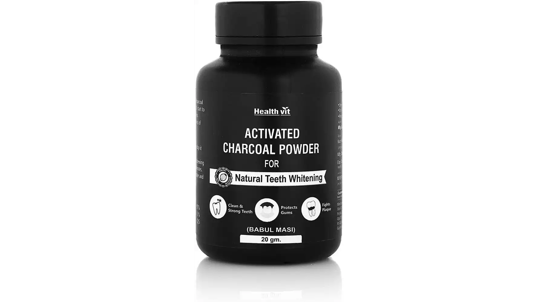 Healthvit Activated Charcoal Powder For Natural Teeth Whitening (20g)