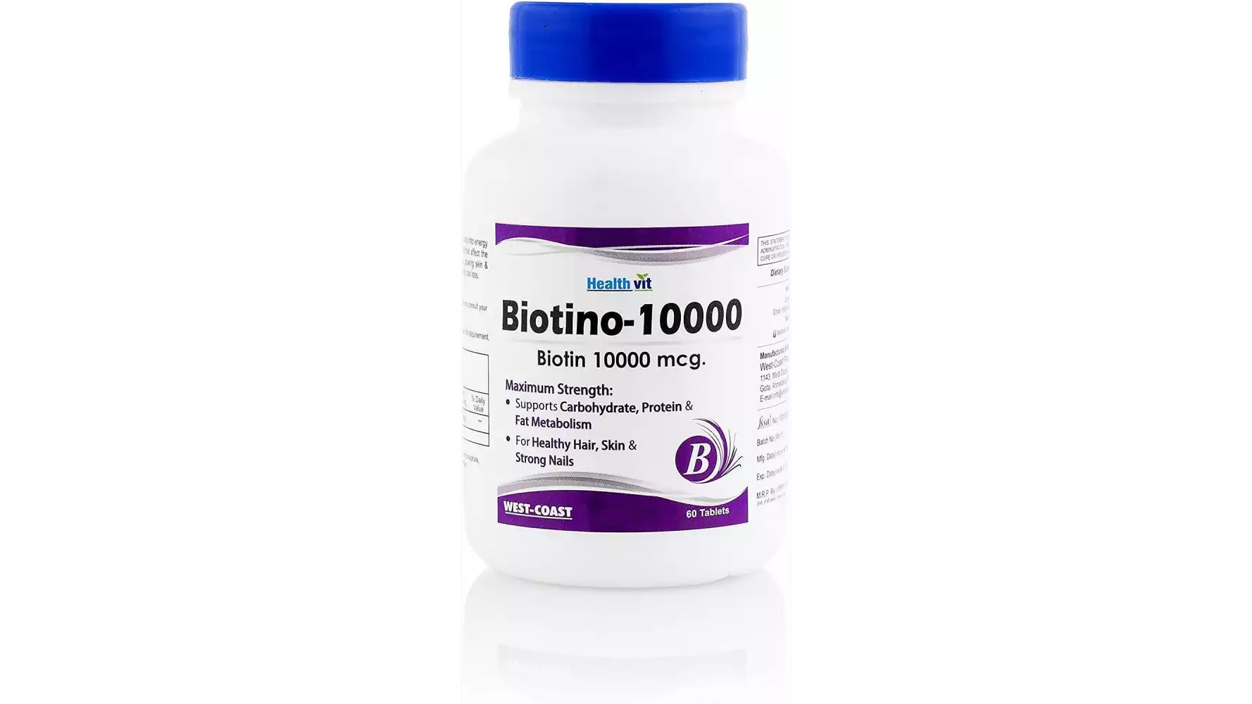Healthvit Biotino-10000 Biotin 10,000Mcg Maximum Strength Capsules (60caps)