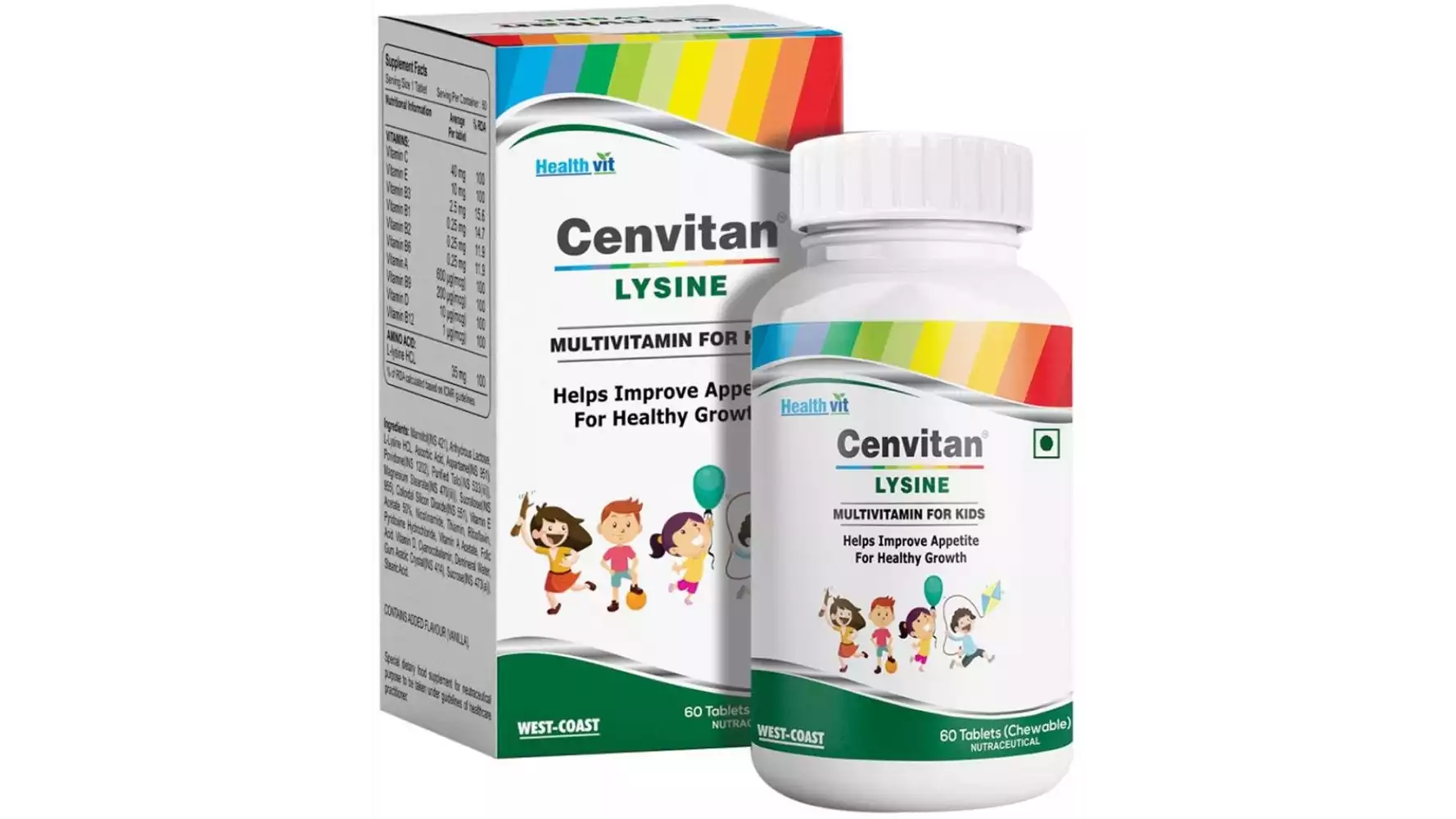 Healthvit Cenvitan Lysine Multivitamin For Kids (Chewable) (60tab)