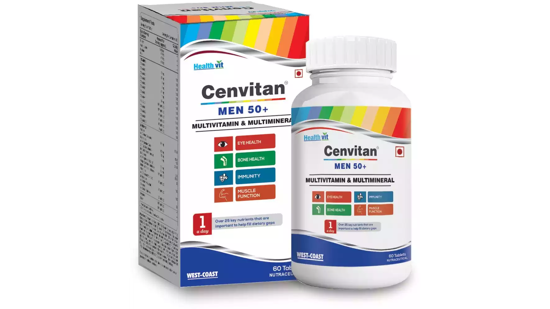 Healthvit Cenvitan Men 50+ Multivitamins And Multimineral 25 Nutrients (60tab)