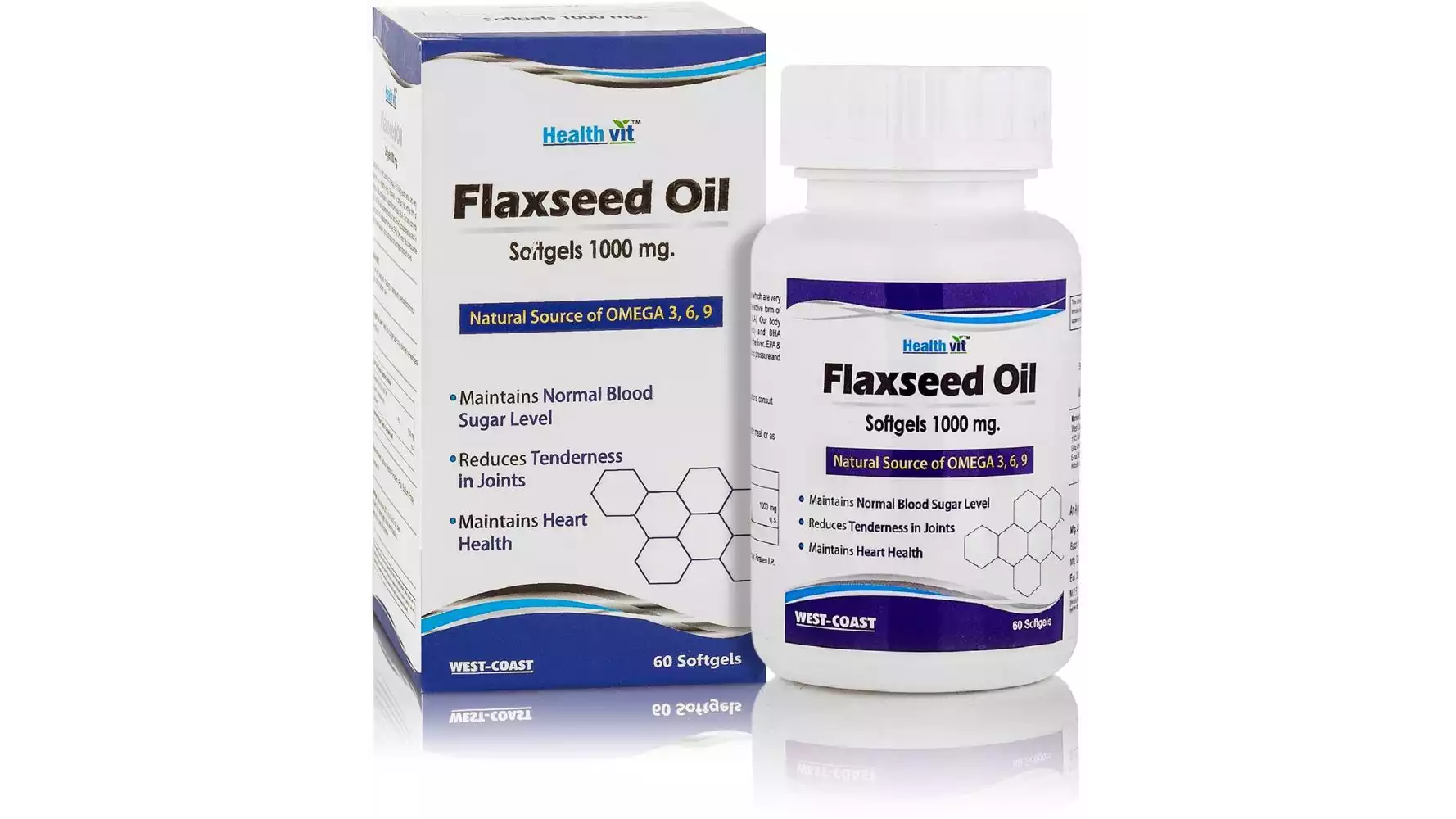 Healthvit Flaxseed Oil Softgels 1000Mg (60Softgels)