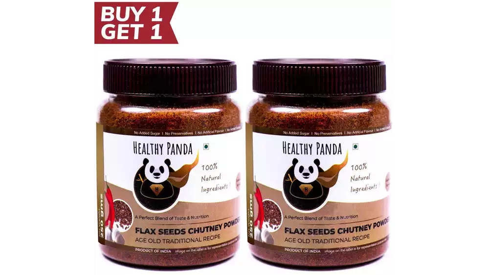 Healthy Panda Flax Seed Chutney Powder (Buy 1 Get 1) (250g, Pack of 2)