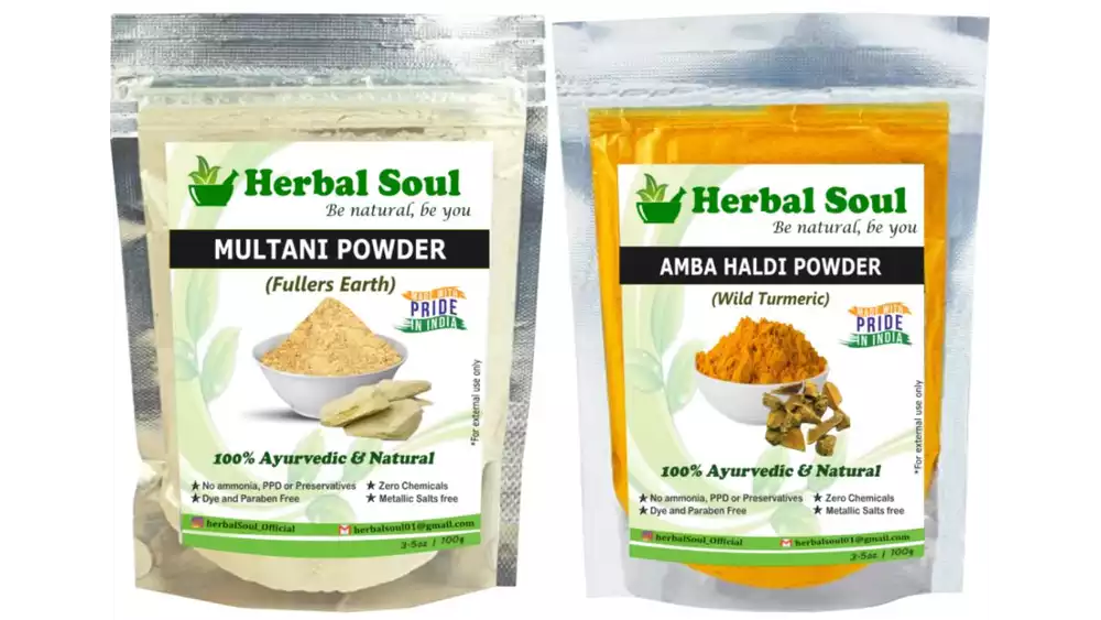 Herbal Soul Amba Haldi & Multani Mitti Powder Combo (1Pack)