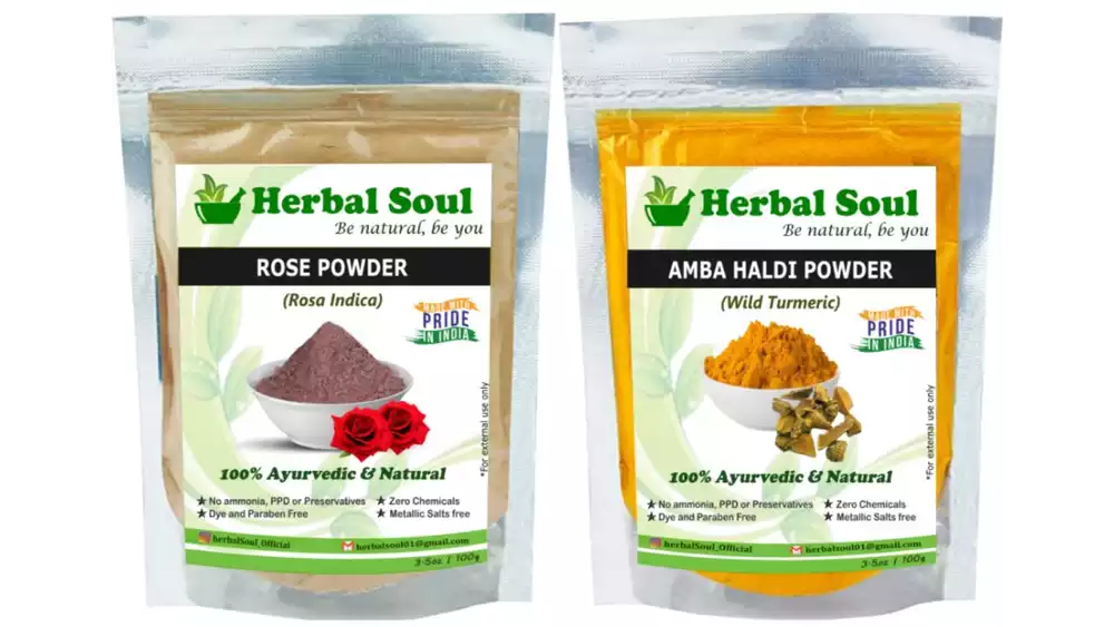 Herbal Soul Amba Haldi & Rose Powder Combo (1Pack)