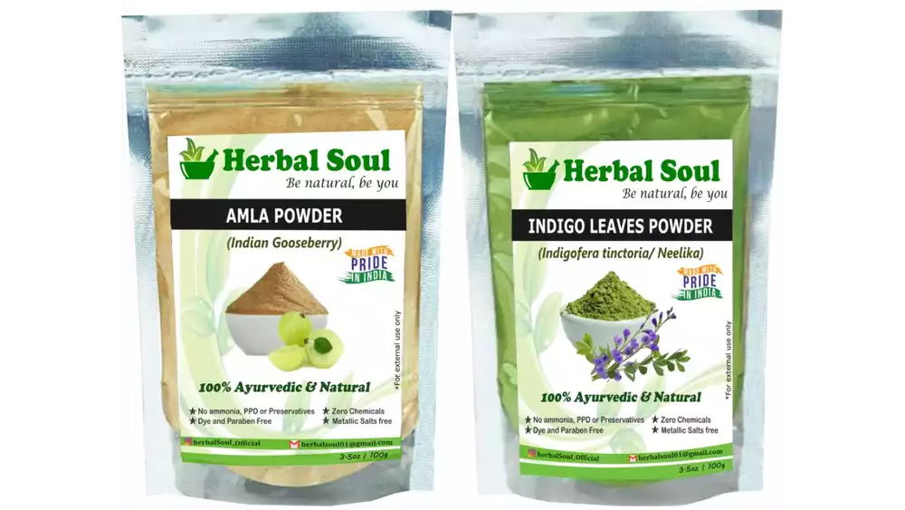 Herbal Soul Amla & Indigo Leaves Powder Combo (1Pack)