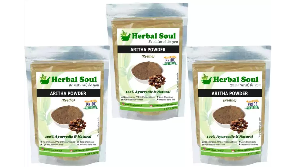 Herbal Soul Aritha Reetha Powder (100g, Pack of 3)