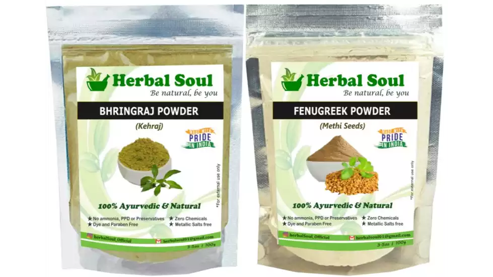Herbal Soul Bhringraj & Fenugreek Powder Combo (1Pack)