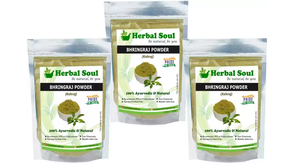 Herbal Soul Bhringraj Powder (100g, Pack of 3)
