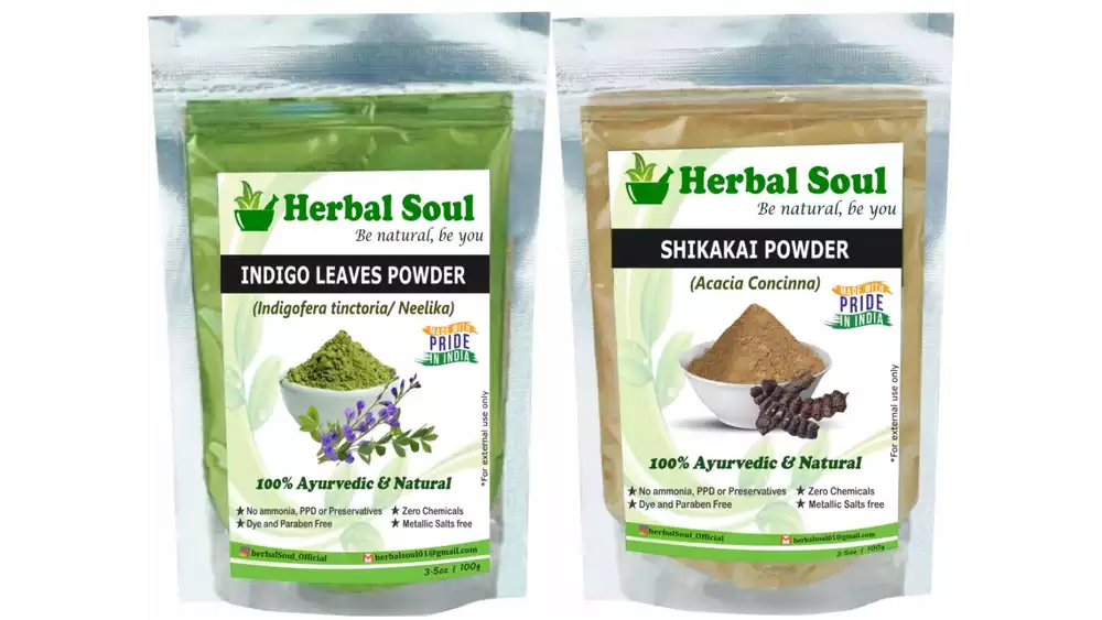 Herbal Soul Indigo Leaves & Shikakai Powder Combo (1Pack)