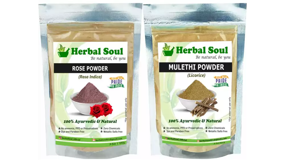 Herbal Soul Mulethi & Rose Petal Powder Combo (1Pack)