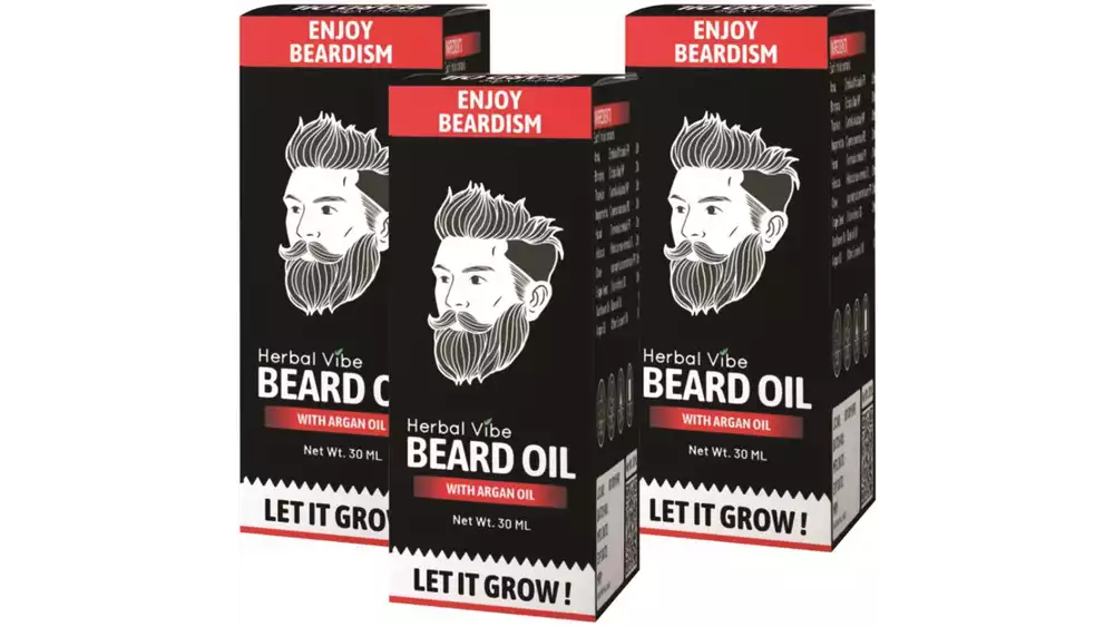 Herbal Vibe Beard Oil Hair Growth Oil (30ml, Pack of 3)