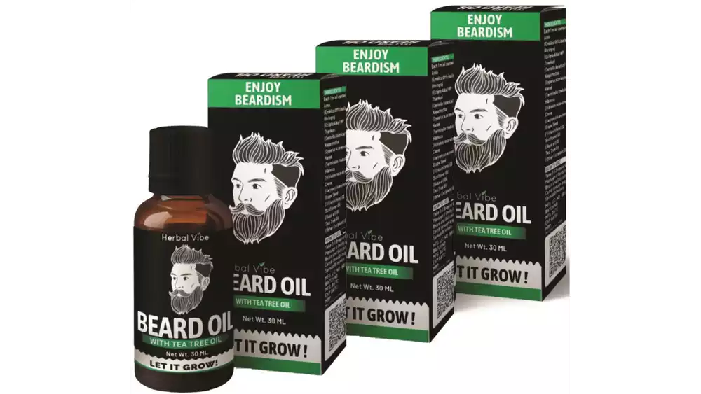 Herbal Vibe Hair Growth Beard Oil (30ml, Pack of 3)