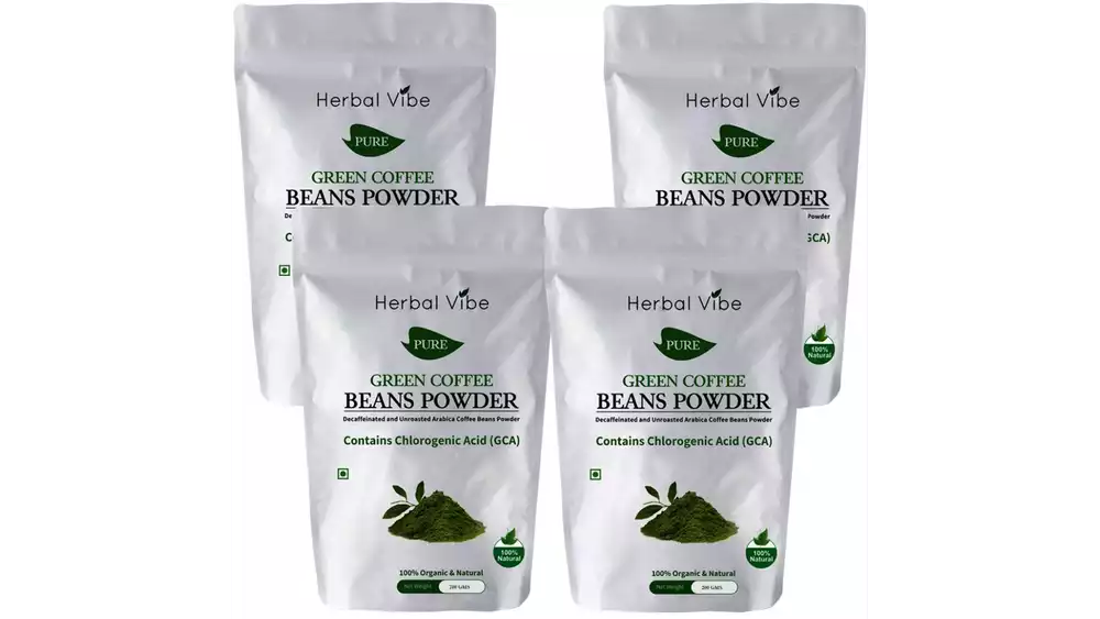 Herbal Vibe Pure Green Coffee Beans Powder (200g, Pack of 4)
