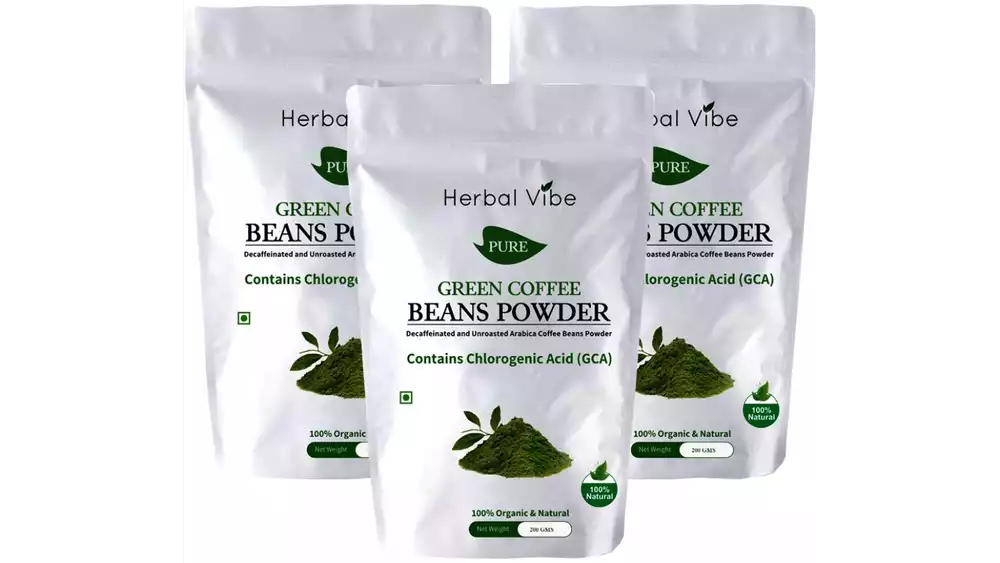 Herbal Vibe Pure Green Coffee Beans Powder For Weight Loss (100g, Pack of 3)
