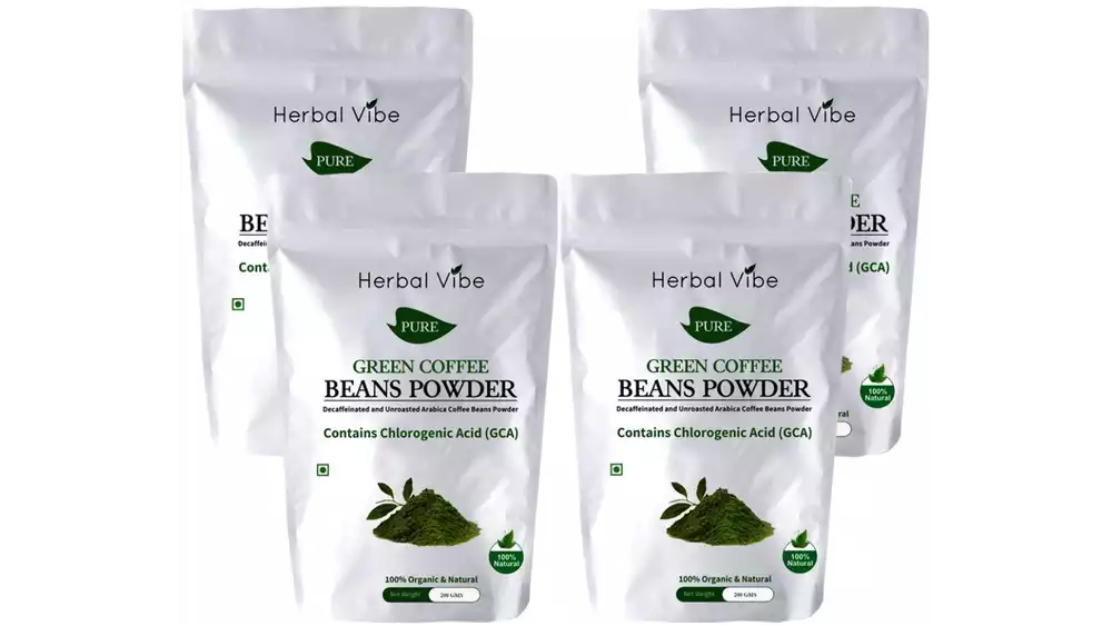 Herbal Vibe Pure Green Coffee Beans Powder For Weight Loss (100g, Pack of 4)