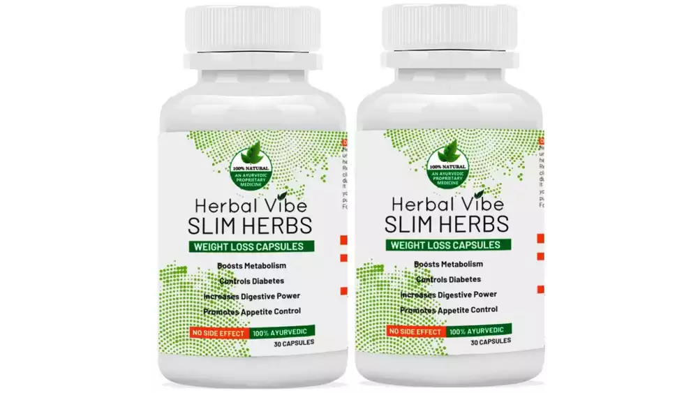Herbal Vibe Weight Loss Capsules Slim Herbs (30caps, Pack of 2)