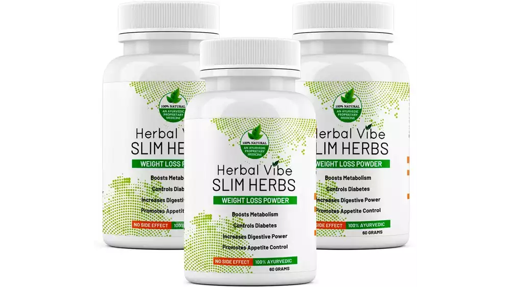 Herbal Vibe Weight Loss Slim Herbs Powder (60g, Pack of 3)