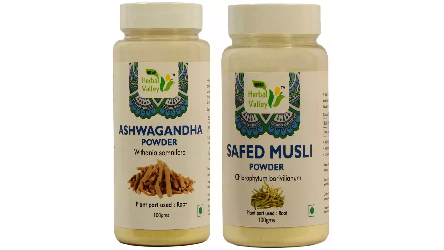 Indian Herbal Valley Ashwagandha & Safed Musli Powder Combo (1Pack)