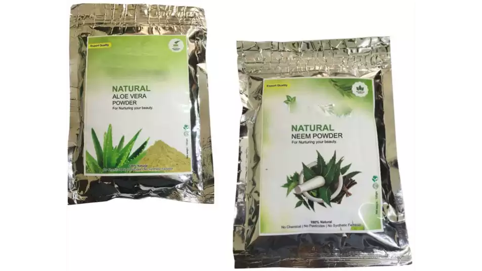 Indirang Aloe Vera Powder(100G)& Neem Powder(100G) Combo Pack (1Pack)