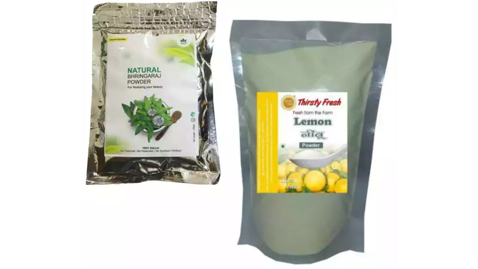 Indirang Bhringraj Powder(100G) & Lemon Powder(100G) Combo Pack (1Pack)