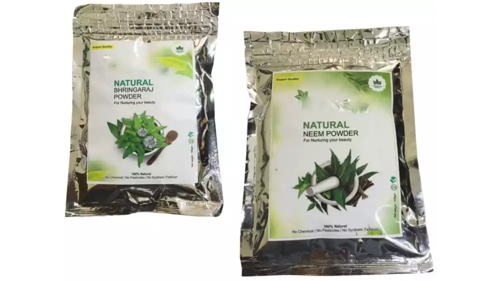 Indirang Bhringraj Powder(100G) & Neem Powder(100G) Combo Pack (1Pack)