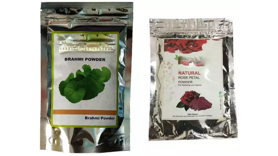 Indirang Brahmi Powder(100G) & Rose Powder(100G) Combo Pack (1Pack)