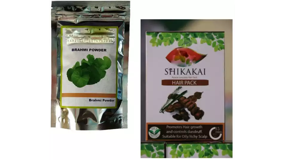 Indirang Brahmi Powder(100G) & Shikakai Powder(100G) Combo Pack (1Pack)