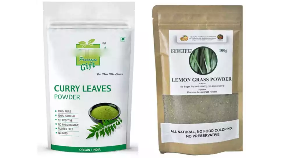 Indirang Curry Leaf Powder(100G) Powder & Lemongrass Powder(100G) Combo Pack (1Pack)