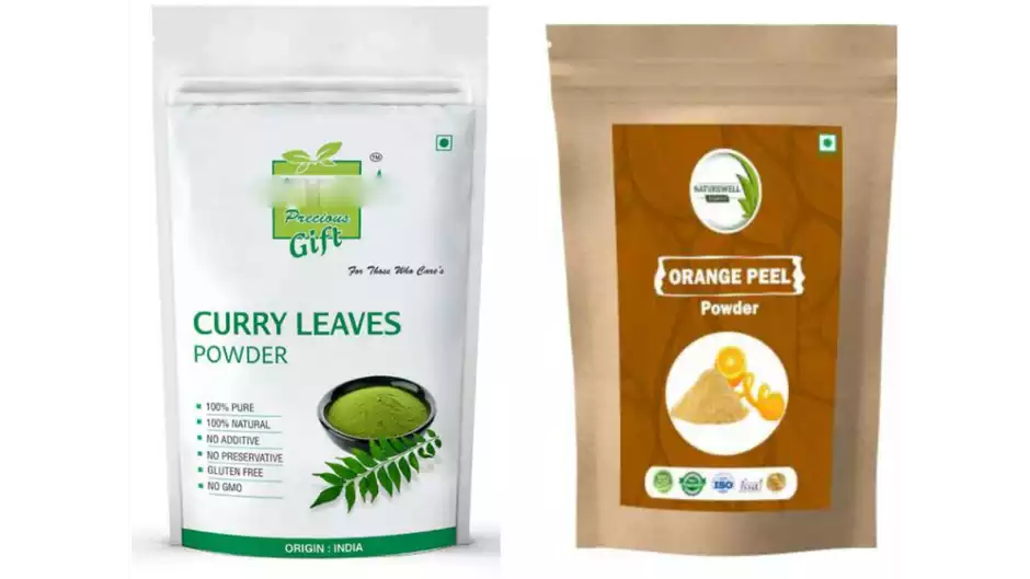 Indirang Curry Leaf Powder(100G) Powder & Orange Powder(100G) Combo Pack (1Pack)