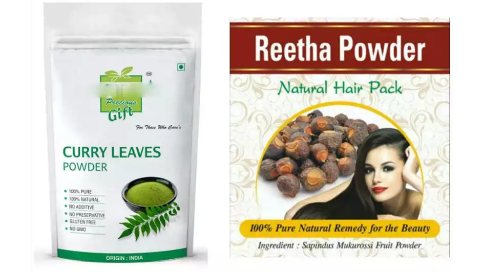 Indirang Curry Leaf Powder(100G) Powder & Reetha Powder(100G) Combo Pack (1Pack)