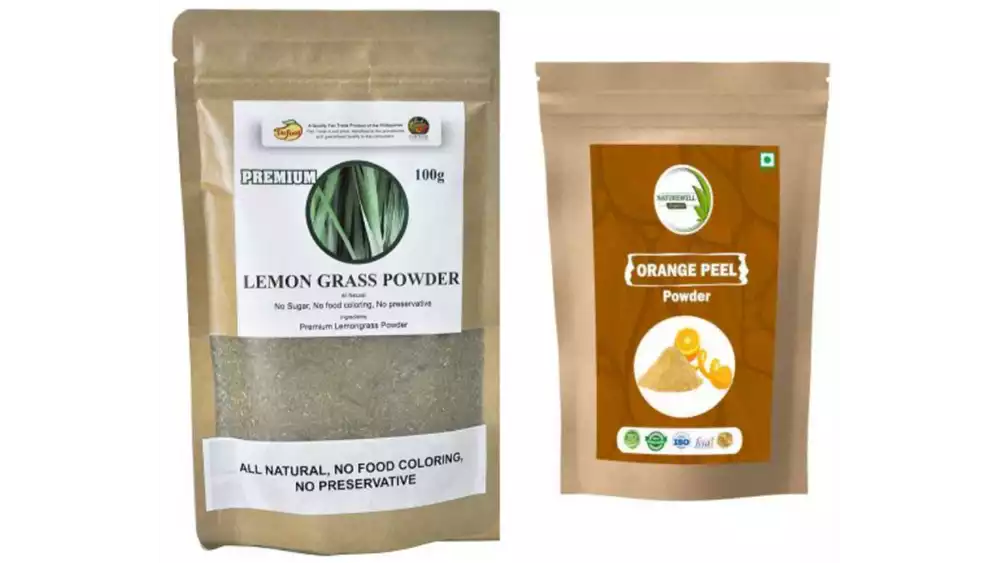 Indirang Lemongrass Powder(100G) & Orange Powder(100G) Combo Pack (1Pack)