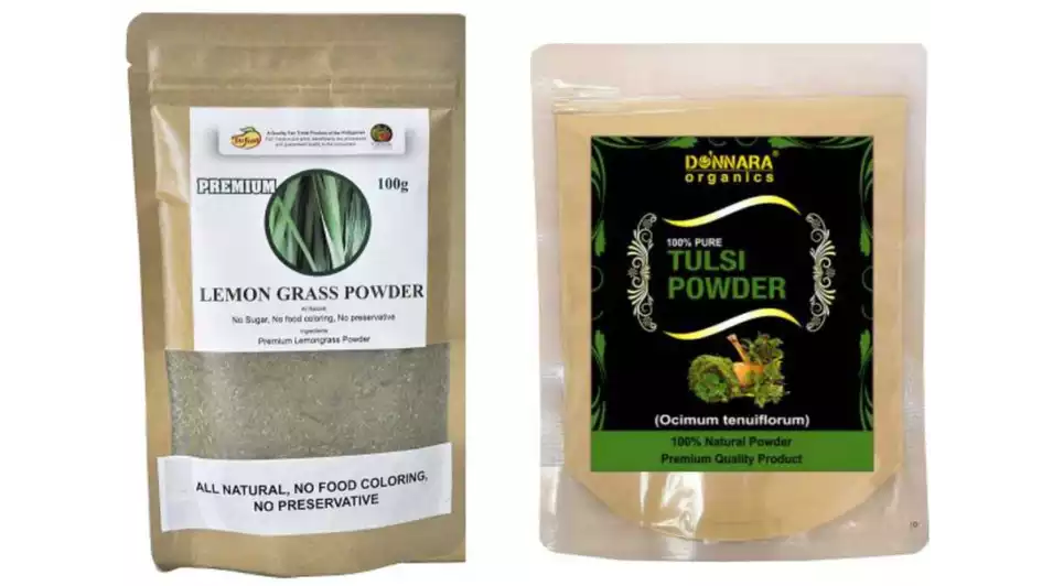 Indirang Lemongrass Powder(100G) & Tulsi Powder(100G) Combo Pack (1Pack)