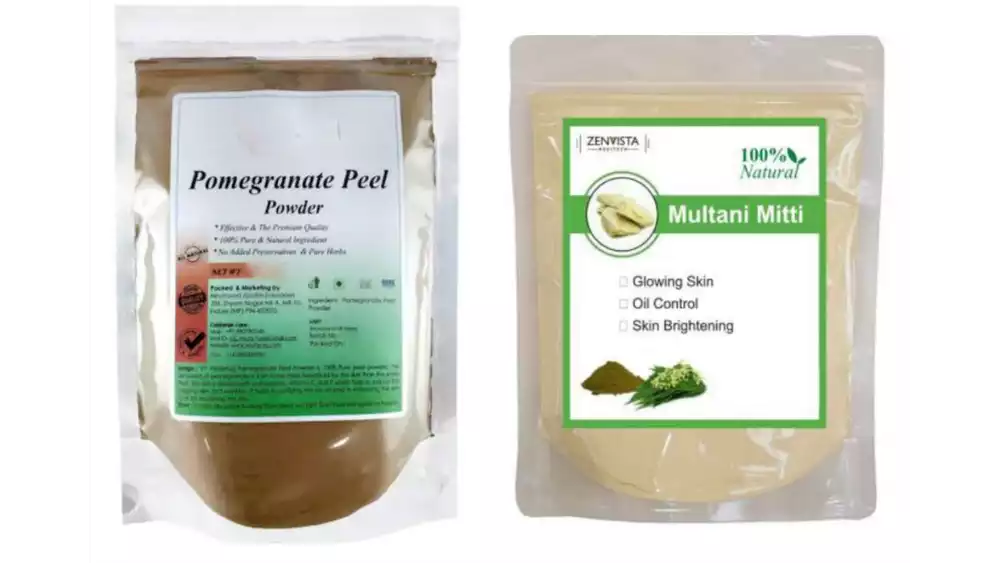 Indirang Pomegranate Powder(100G) & Multani Mitti Powder(100G) Combo Pack (1Pack)