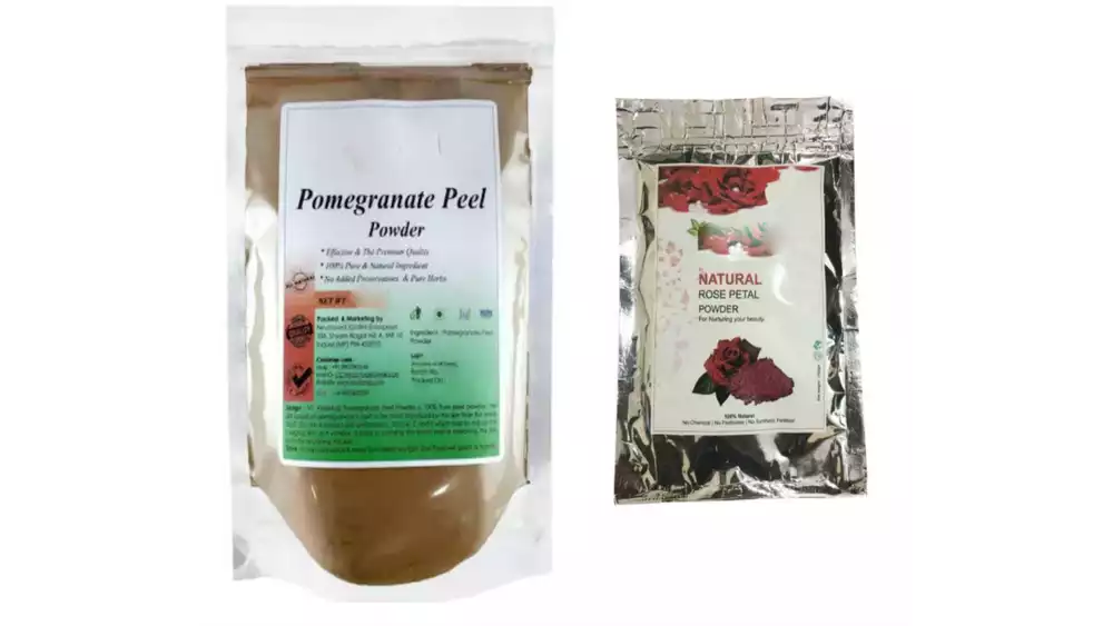 Indirang Pomegranate Powder(100G) & Rose Powder(100G) Combo Pack (1Pack)