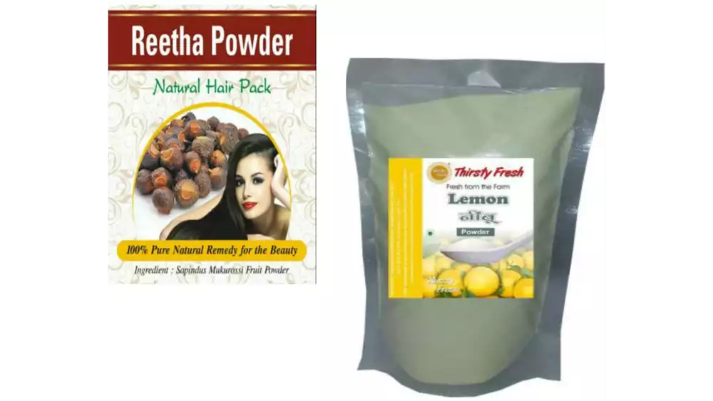 Indirang Reetha Powder(100G) & Lemon Powder(100G) Combo Pack (1Pack)