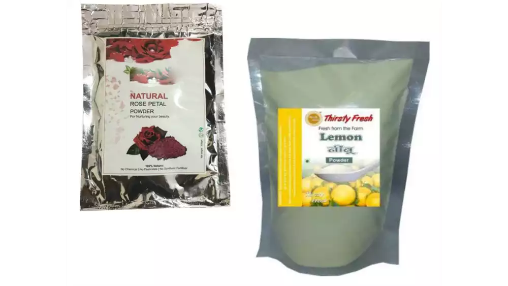 Indirang Rose Powder(100G) & Lemon Powder(100G) Combo Pack (1Pack)