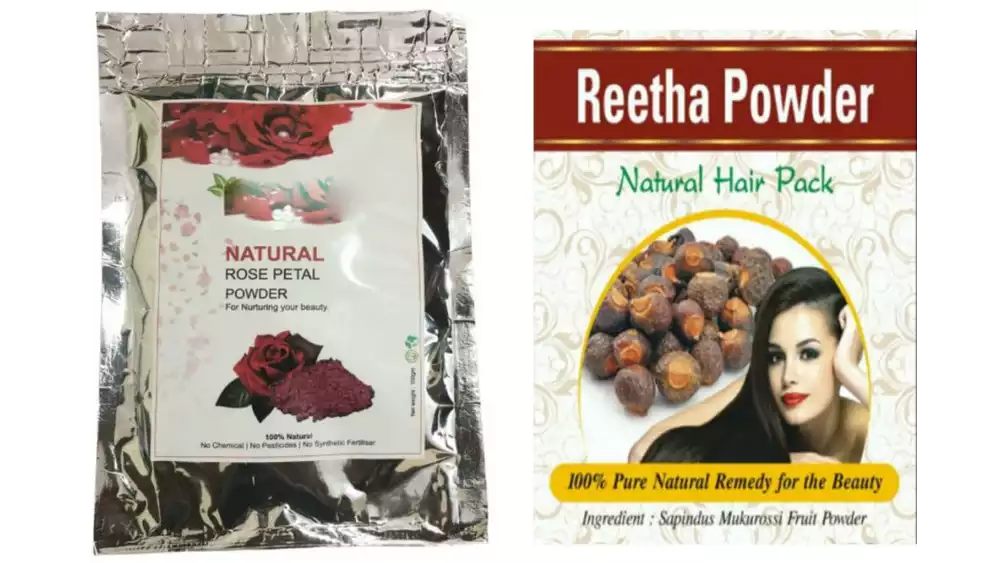 Indirang Rose Powder(100G) & Reetha Powder(100G) Combo Pack (1Pack)