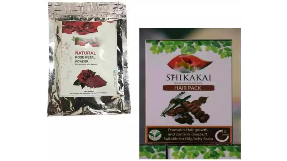 Indirang Rose Powder(100G) & Shikakai Powder(100G) Combo Pack (1Pack)